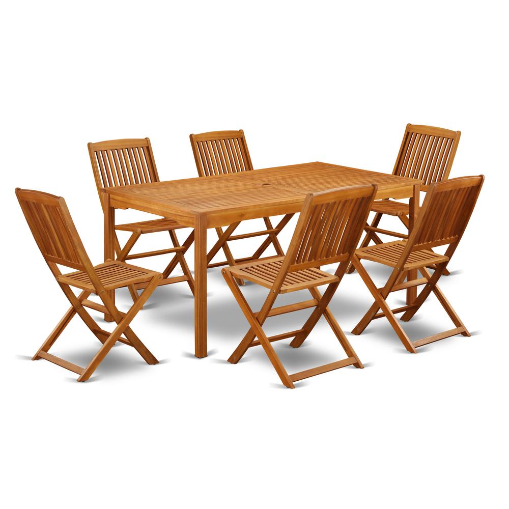 Wooden Patio Set Natural Oil, CMCM7CWNA. Picture 1