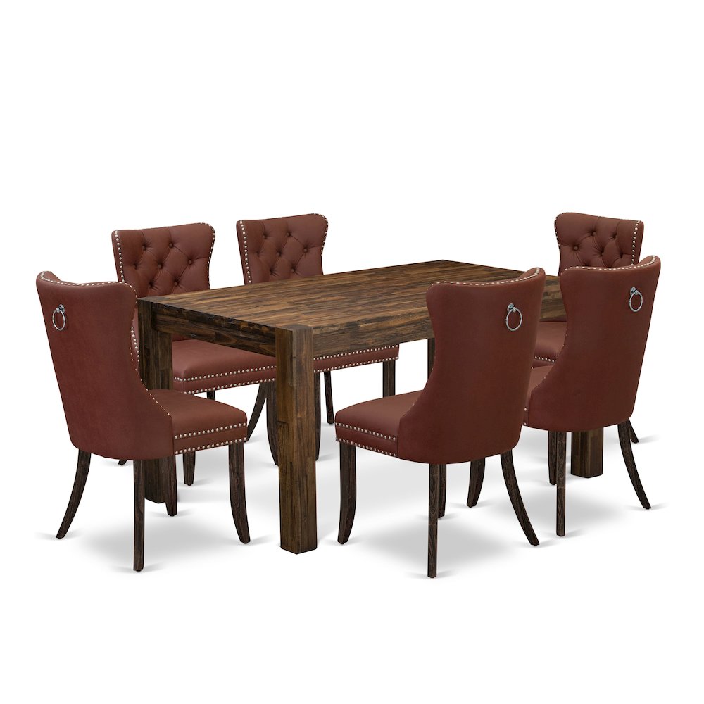 7 Piece Modern Dining Table Set. Picture 1