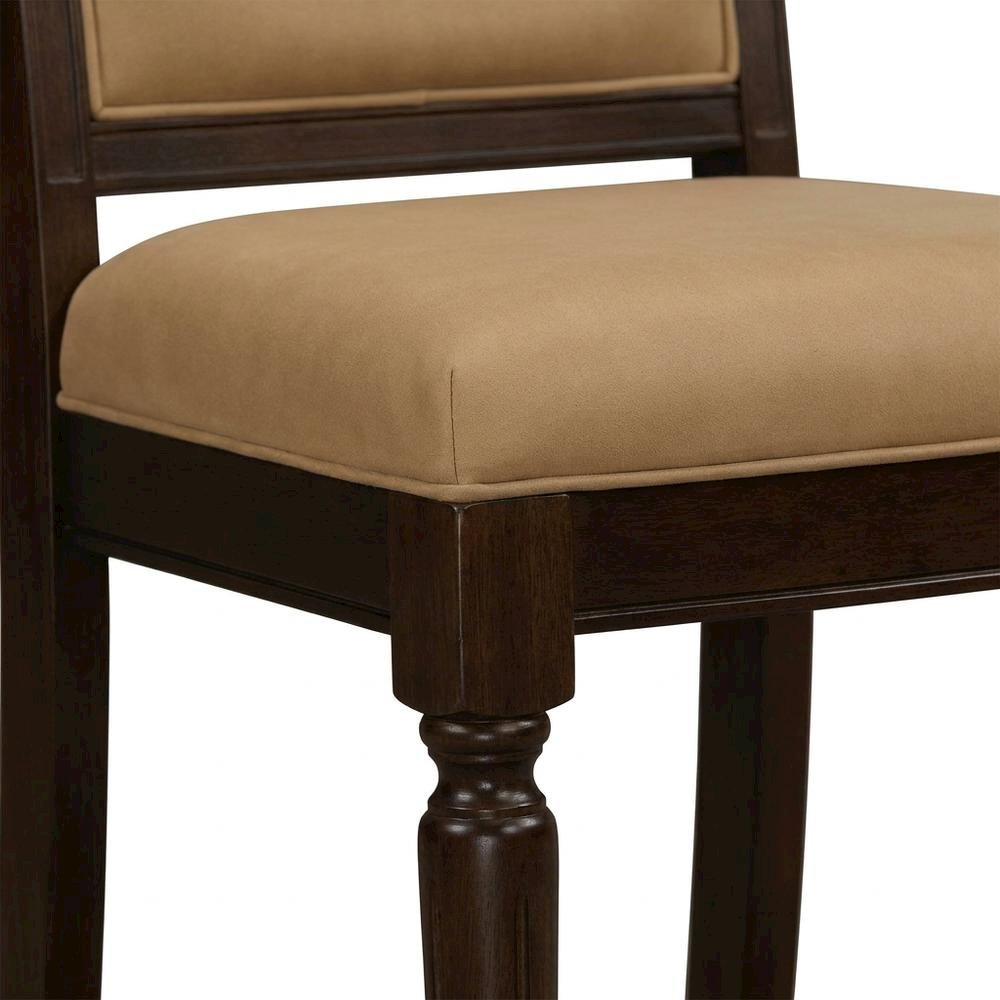 Solid Wood Modern Dining Chairs with High Back, Antique Walnut, Set of 2. Picture 7