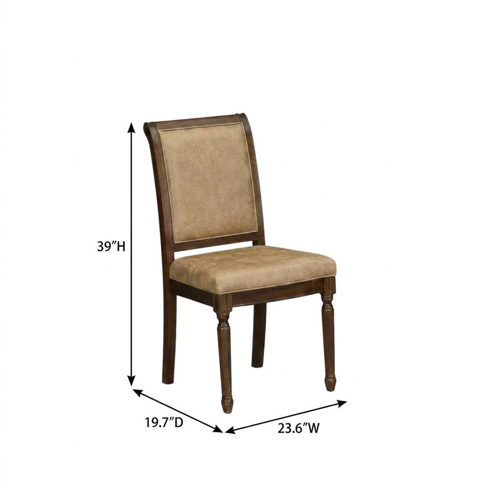 Solid Wood Modern Dining Chairs with High Back, Antique Walnut, Set of 2. Picture 5