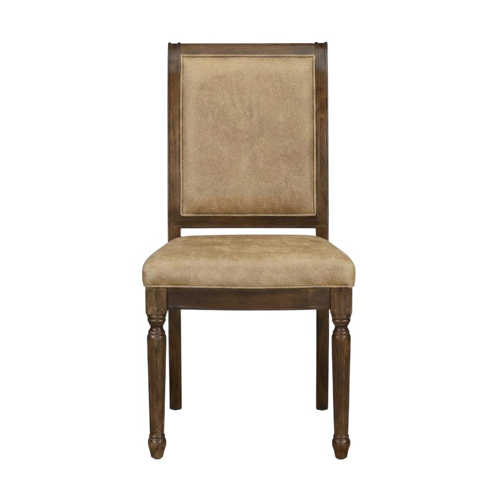 Solid Wood Modern Dining Chairs with High Back, Antique Walnut, Set of 2. Picture 1