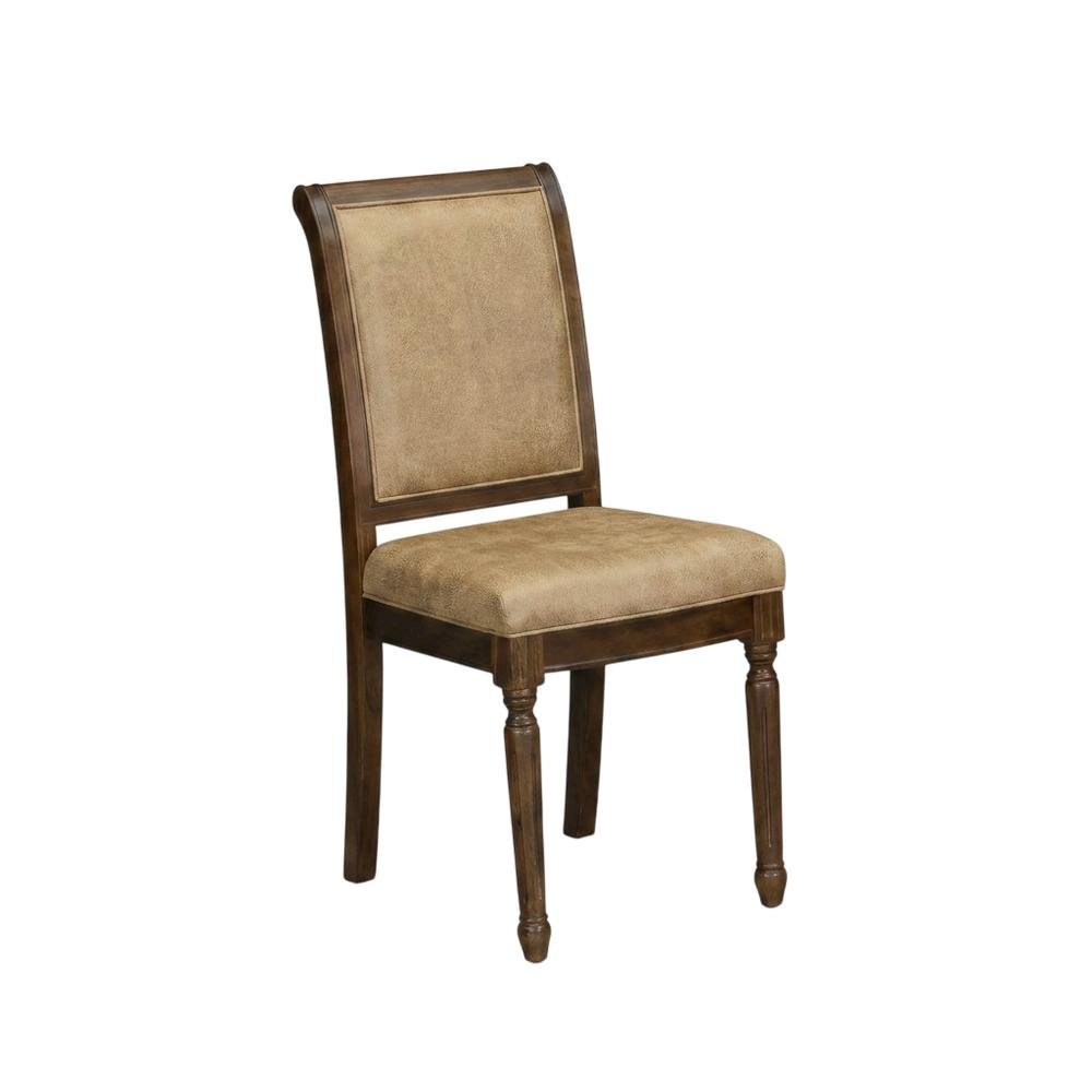 Solid Wood Modern Dining Chairs with High Back, Antique Walnut, Set of 2. Picture 4
