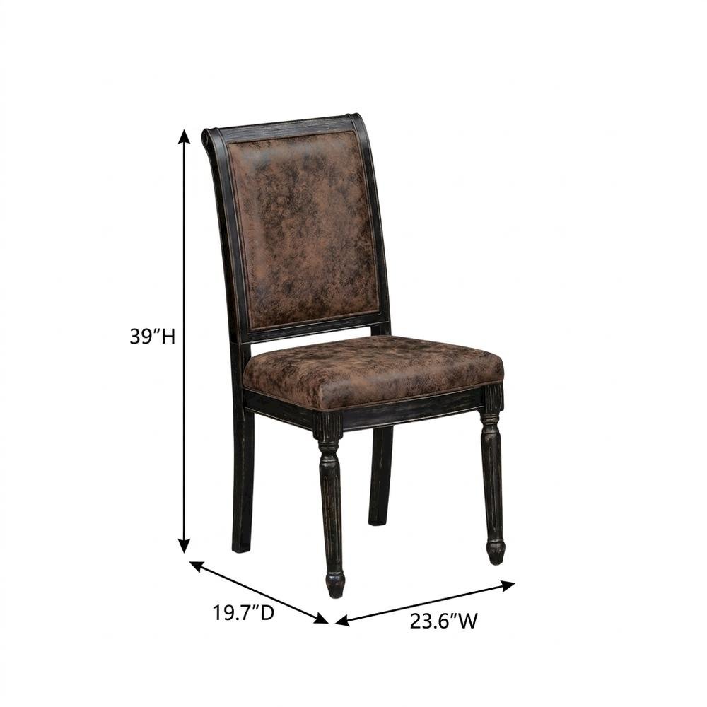 Solid Wood Mid-Century Modern Upholstered Dining Chairs, Set of 2. Picture 5