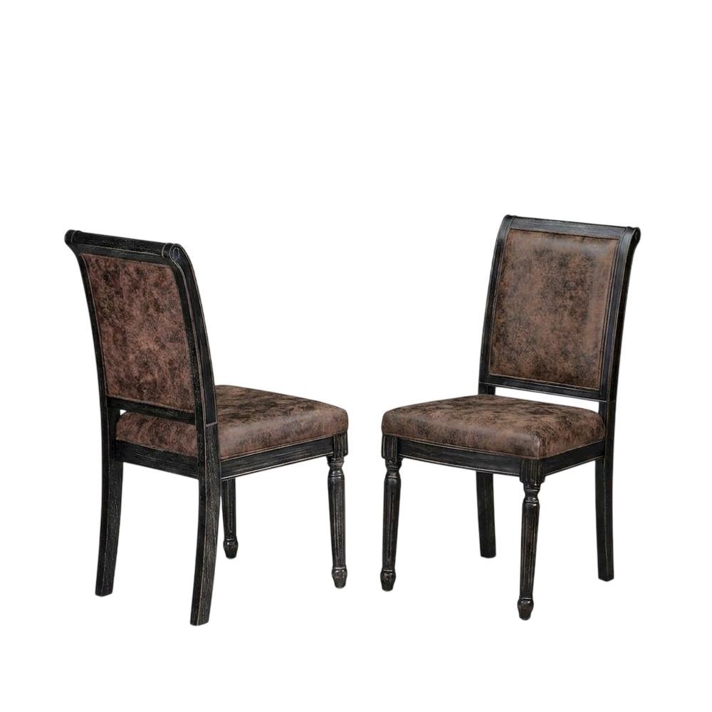 Solid Wood Mid-Century Modern Upholstered Dining Chairs, Set of 2. Picture 4