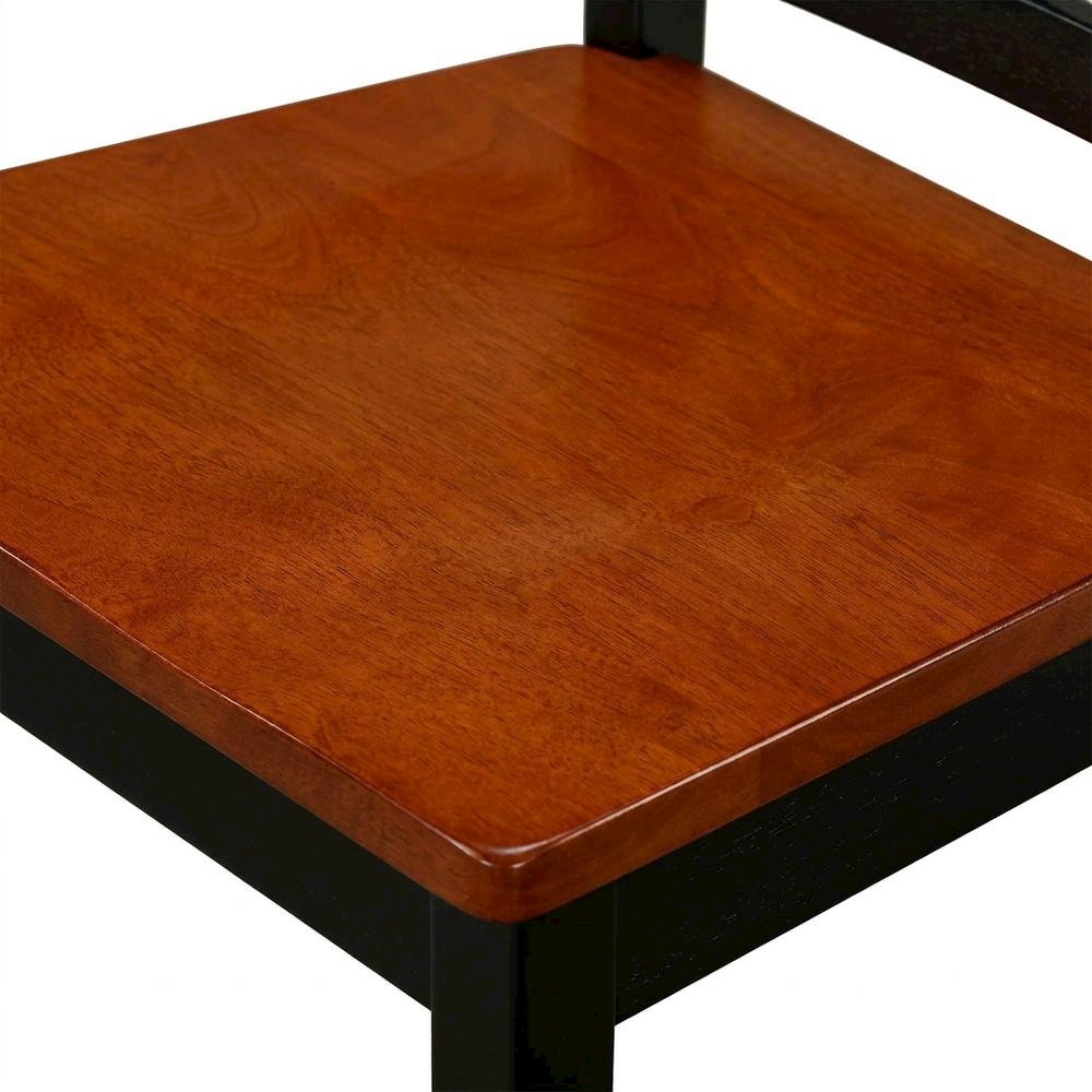 Wood Dining Chair with Cherry Seat and Metal Legs for Dining Room, Set of 2. Picture 7