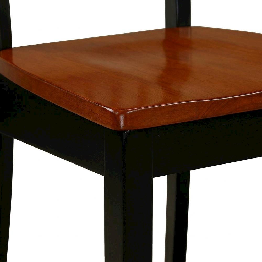 Wood Dining Chair with Cherry Seat and Metal Legs for Dining Room, Set of 2. Picture 8