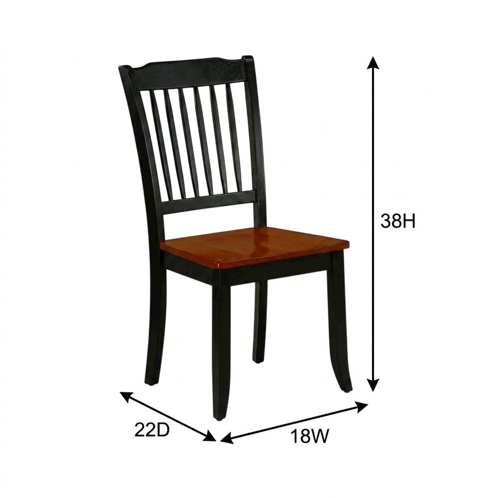 Wood Dining Chair with Cherry Seat and Metal Legs for Dining Room, Set of 2. Picture 6