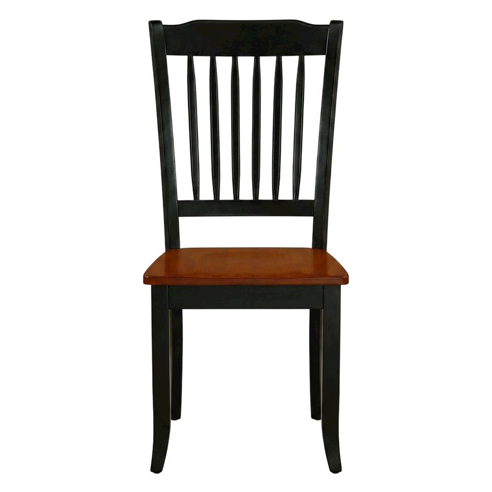 Wood Dining Chair with Cherry Seat and Metal Legs for Dining Room, Set of 2. Picture 2