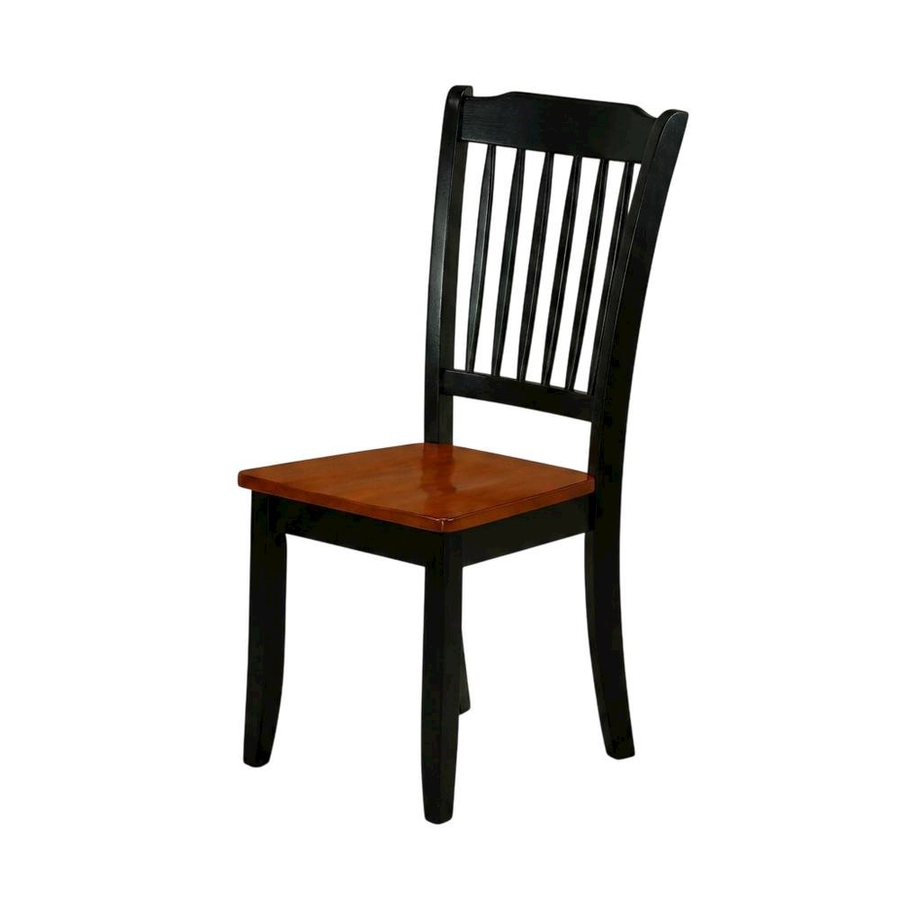 Wood Dining Chair with Cherry Seat and Metal Legs for Dining Room, Set of 2. Picture 5