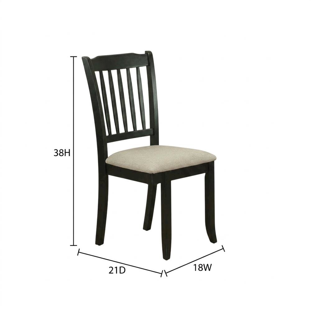 Upholstered High Back Parsons Dining Chair for Kitchen or Dining Room, Black, Set of 2. Picture 6