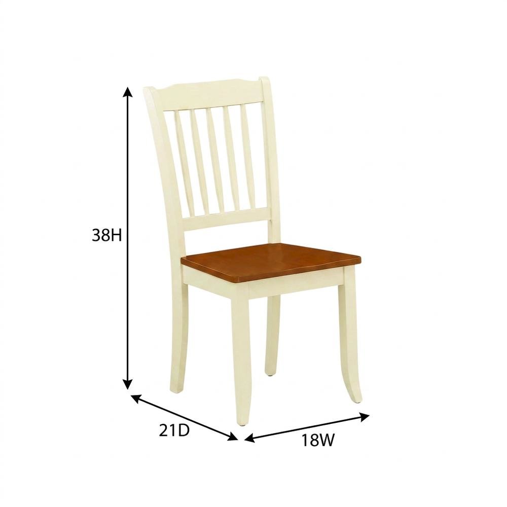 Wooden Dining Chairs Set of 2, Slat-Back Wooden Chair for Dining Table. Picture 6