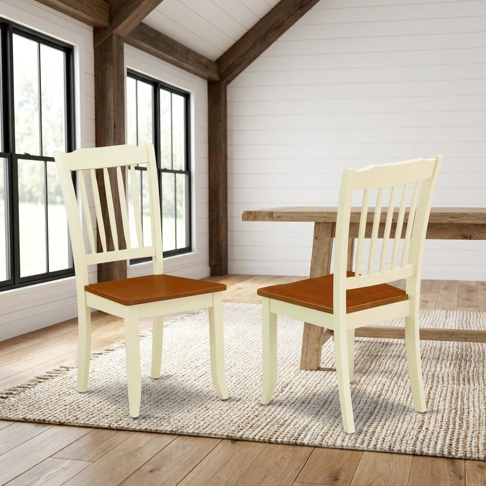 Wooden Dining Chairs Set of 2, Slat-Back Wooden Chair for Dining Table. Picture 3
