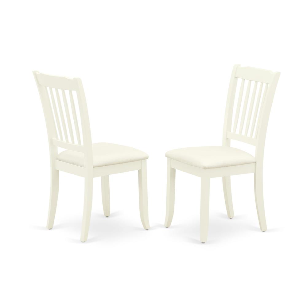 AMDA3-LWH-C 3 Piece Dining Room Set - 1 Dining Table and 2 Linen White Dining Chairs - Linen White Finish. Picture 3