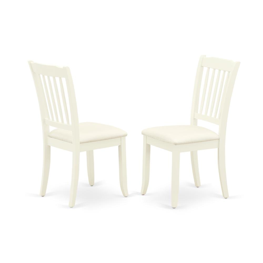 Upholstered High Back Dining Chair for Kitchen and Dining Rooms, Linen White, Set of 2. Picture 1