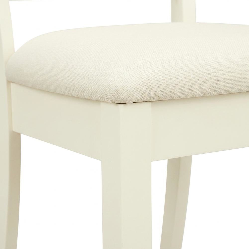 Upholstered High Back Dining Chair for Kitchen and Dining Rooms, Linen White, Set of 2. Picture 8