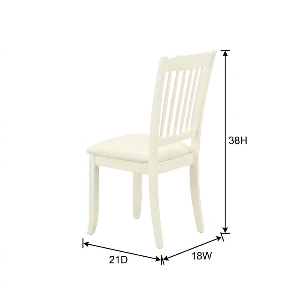 Upholstered High Back Dining Chair for Kitchen and Dining Rooms, Linen White, Set of 2. Picture 6