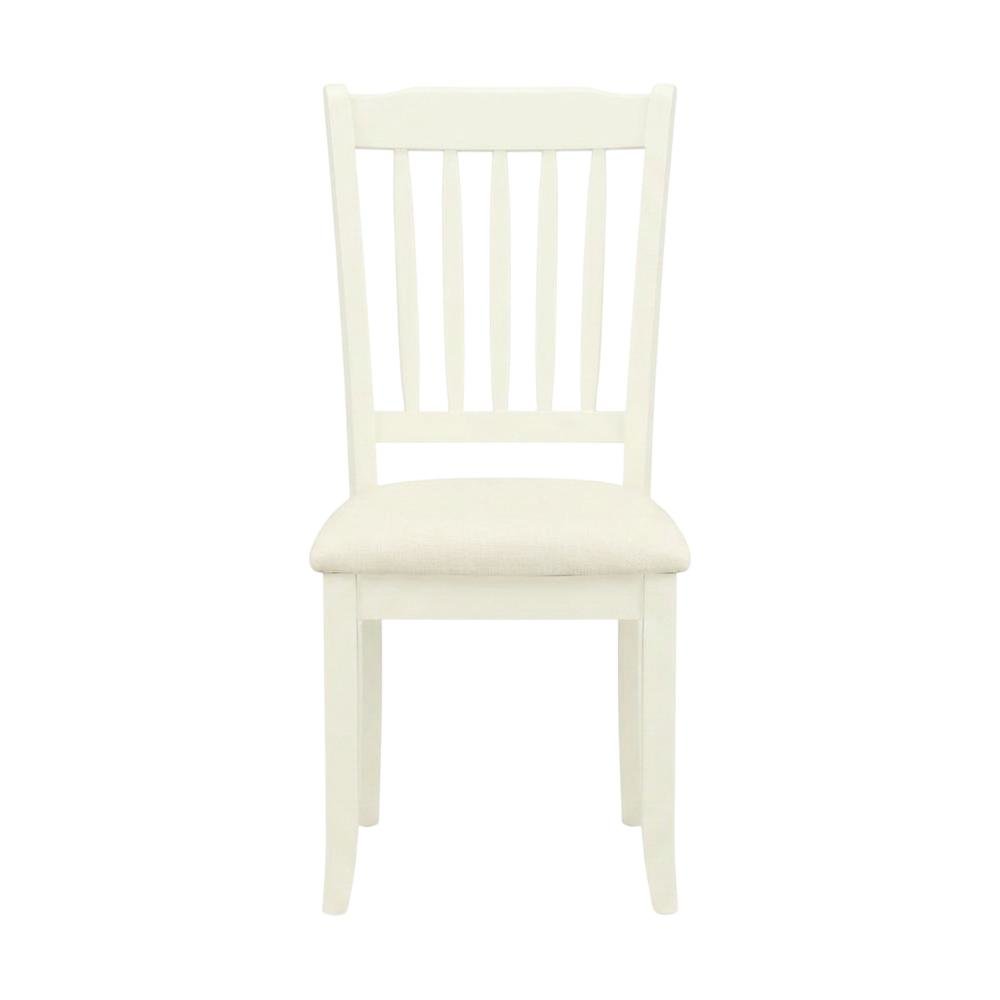 Upholstered High Back Dining Chair for Kitchen and Dining Rooms, Linen White, Set of 2. Picture 2