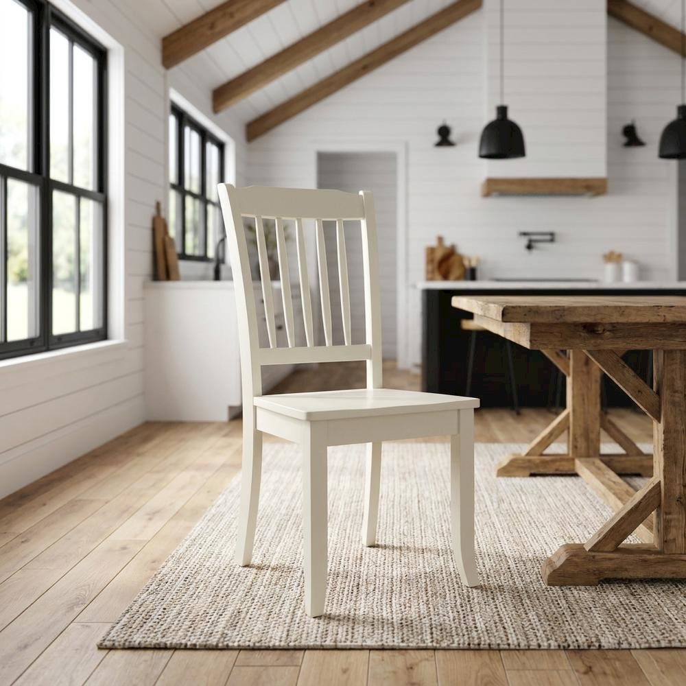 Linen-Upholstered Kitchen Table Chair with Solid Wood Legs for Dining Room, Set of 2. Picture 3