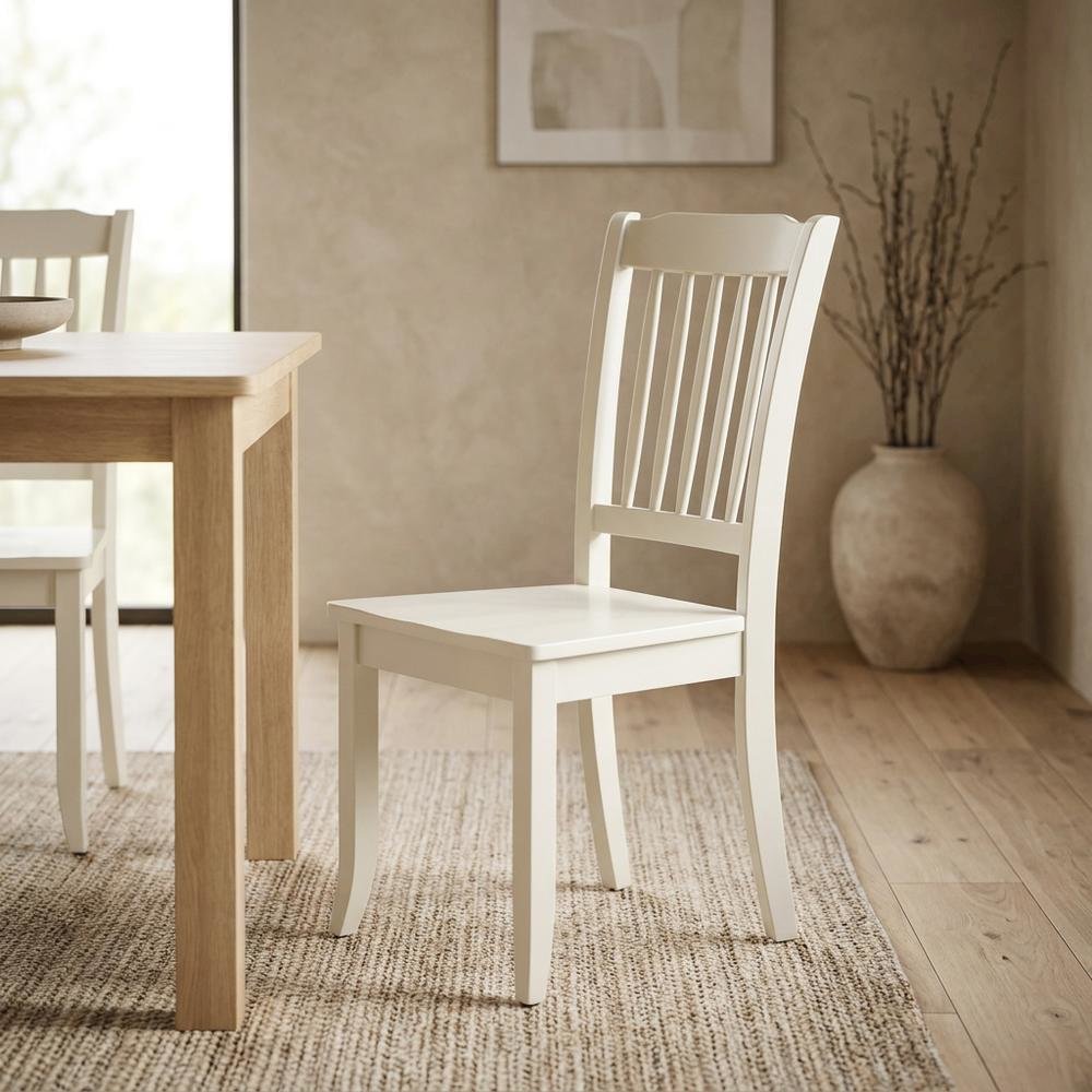Linen-Upholstered Kitchen Table Chair with Solid Wood Legs for Dining Room, Set of 2. Picture 4