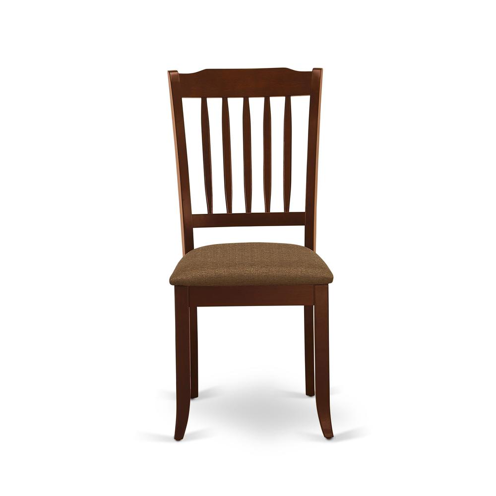 AMDA3-MAH-C 3 Pc Dining Set - 1 Round Pedestal Dining Table and 2 Mahogany Dining Chairs - Mahogany Finish. Picture 4