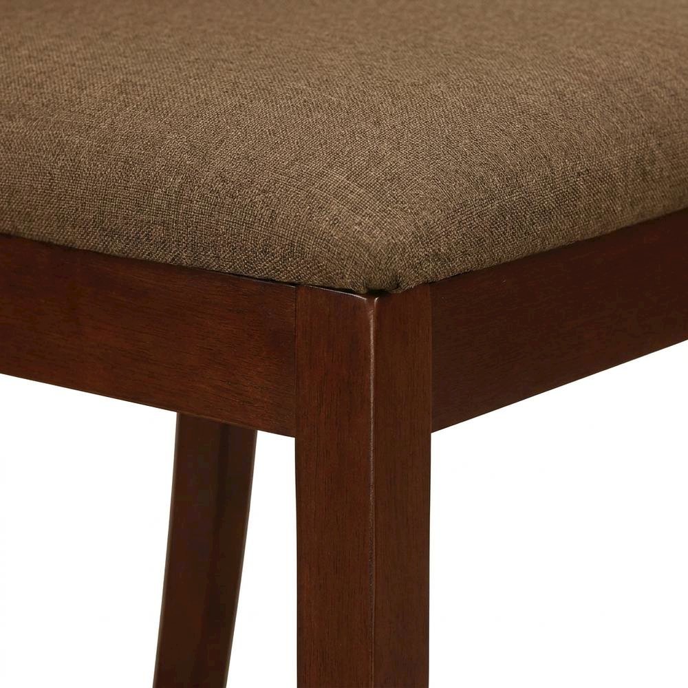 Wood Dining Chair with Solid Frame for Kitchen and Dining Room, Mahogany, Set of 2. Picture 8