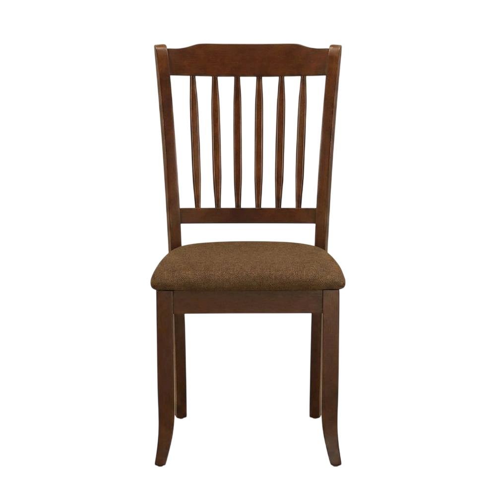 Wood Dining Chair with Solid Frame for Kitchen and Dining Room, Mahogany, Set of 2. Picture 2