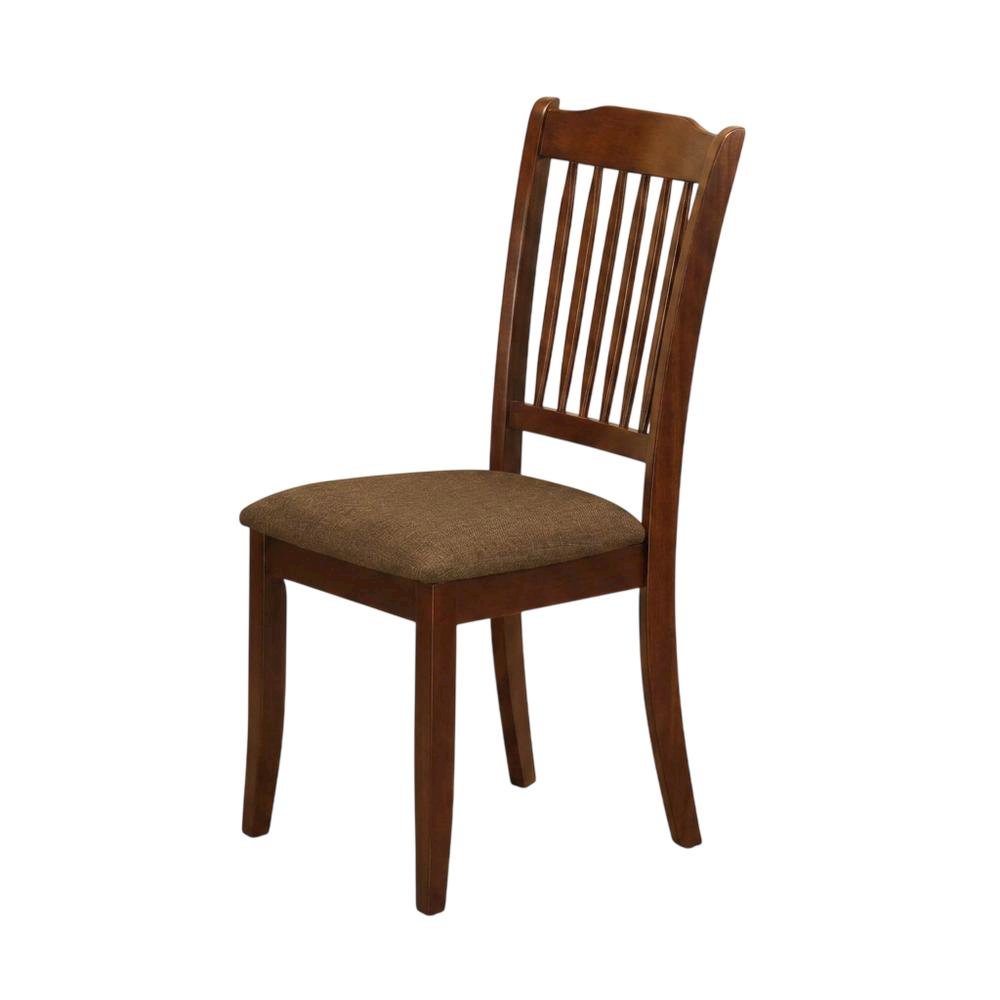 Wood Dining Chair with Solid Frame for Kitchen and Dining Room, Mahogany, Set of 2. Picture 5
