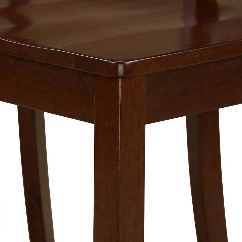 Mahogany Wood Dining Chair with Slat Back for Kitchen or Dining Room, Set of 2. Picture 8