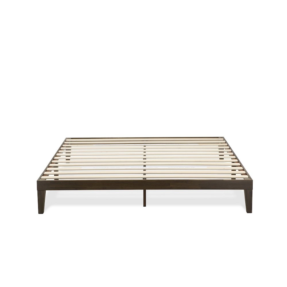 King Size Platform Bed with 4 Legs and 2 Extra Center Legs - Walnut Finish. Picture 2