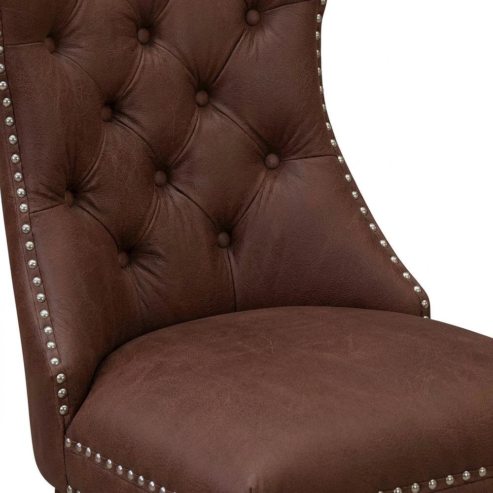 Parsons Upholstered Dining Chair with Wood Frame, High Back, Burgundy, Set of 2. Picture 7