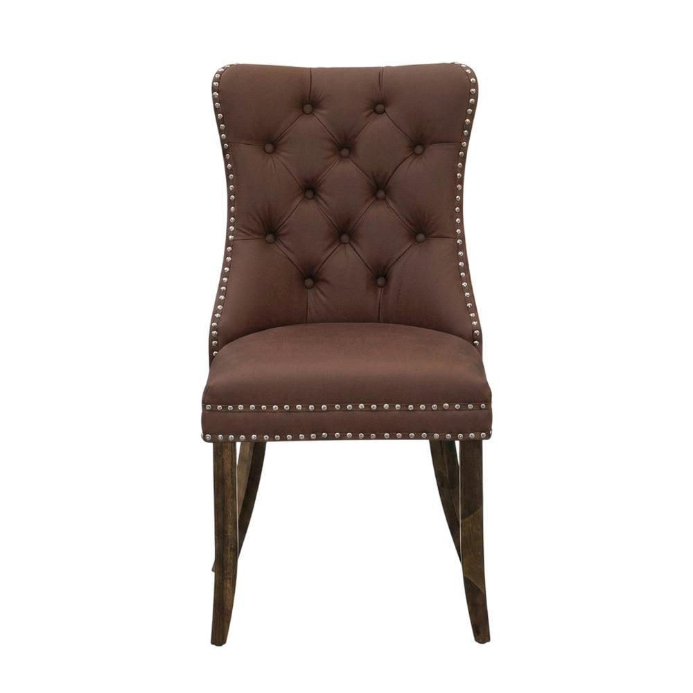 Parsons Upholstered Dining Chair with Wood Frame, High Back, Burgundy, Set of 2. Picture 2
