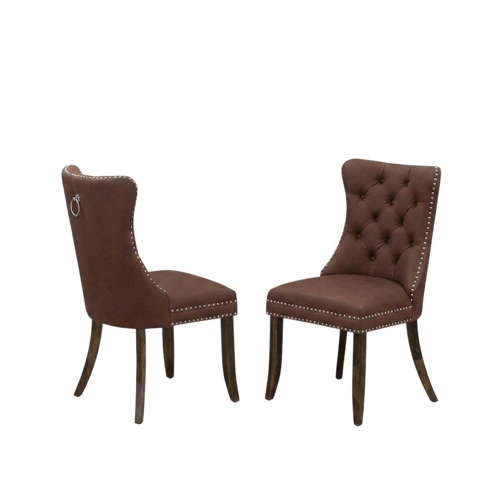 Parsons Upholstered Dining Chair with Wood Frame, High Back, Burgundy, Set of 2. Picture 5