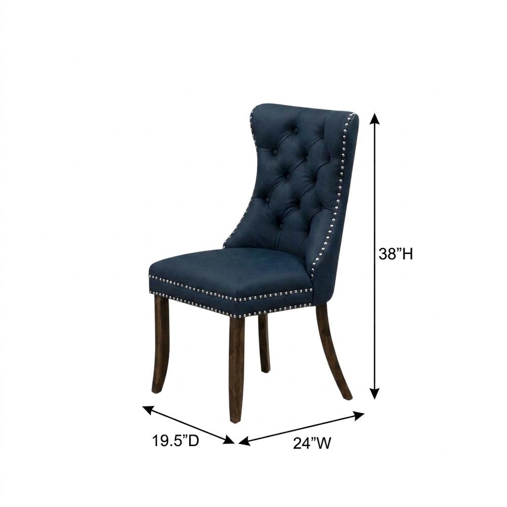 Faux Leather-Upholstered Parsons Dining Chairs, Set of 2. Picture 5