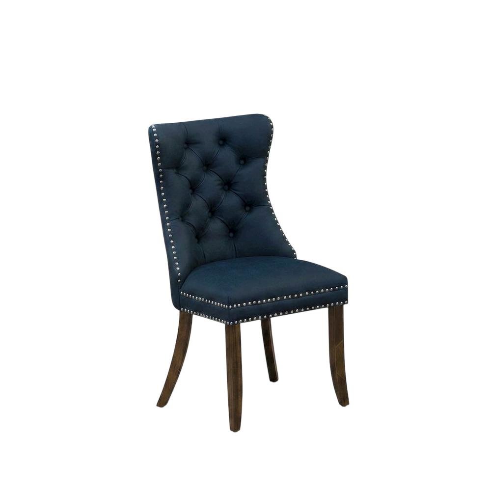 Faux Leather-Upholstered Parsons Dining Chairs, Set of 2. Picture 4