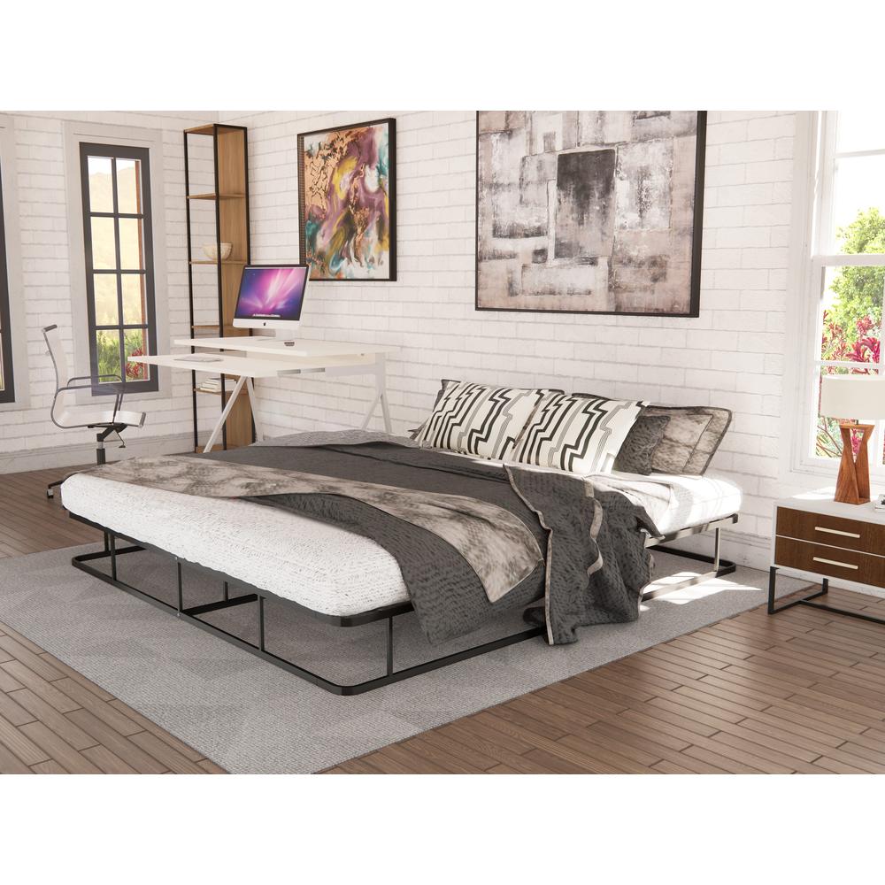 DHKBBLK Dothan Metal King Bed Frame with Magnificent Design Headboard and Footboard - Premium Metal Frame in Powder Coating Black. Picture 2