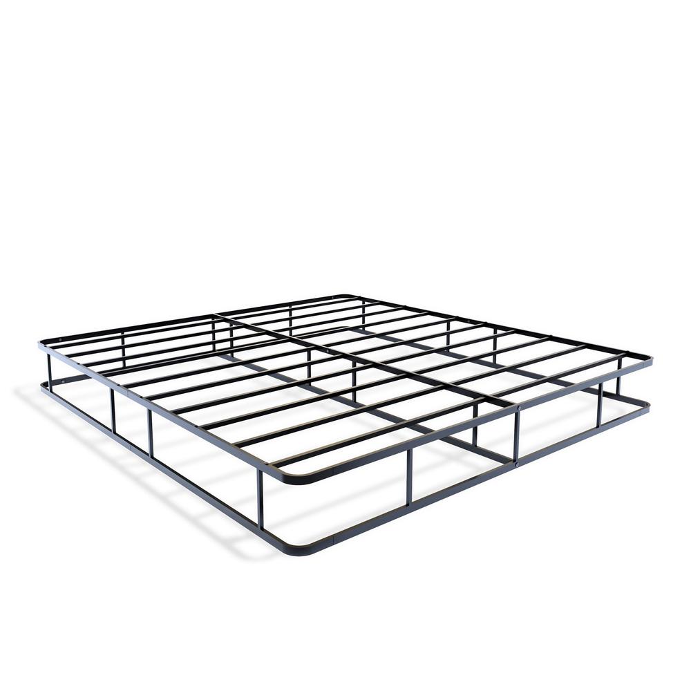 DHKBBLK Dothan Metal King Bed Frame with Magnificent Design Headboard and Footboard - Premium Metal Frame in Powder Coating Black. Picture 3