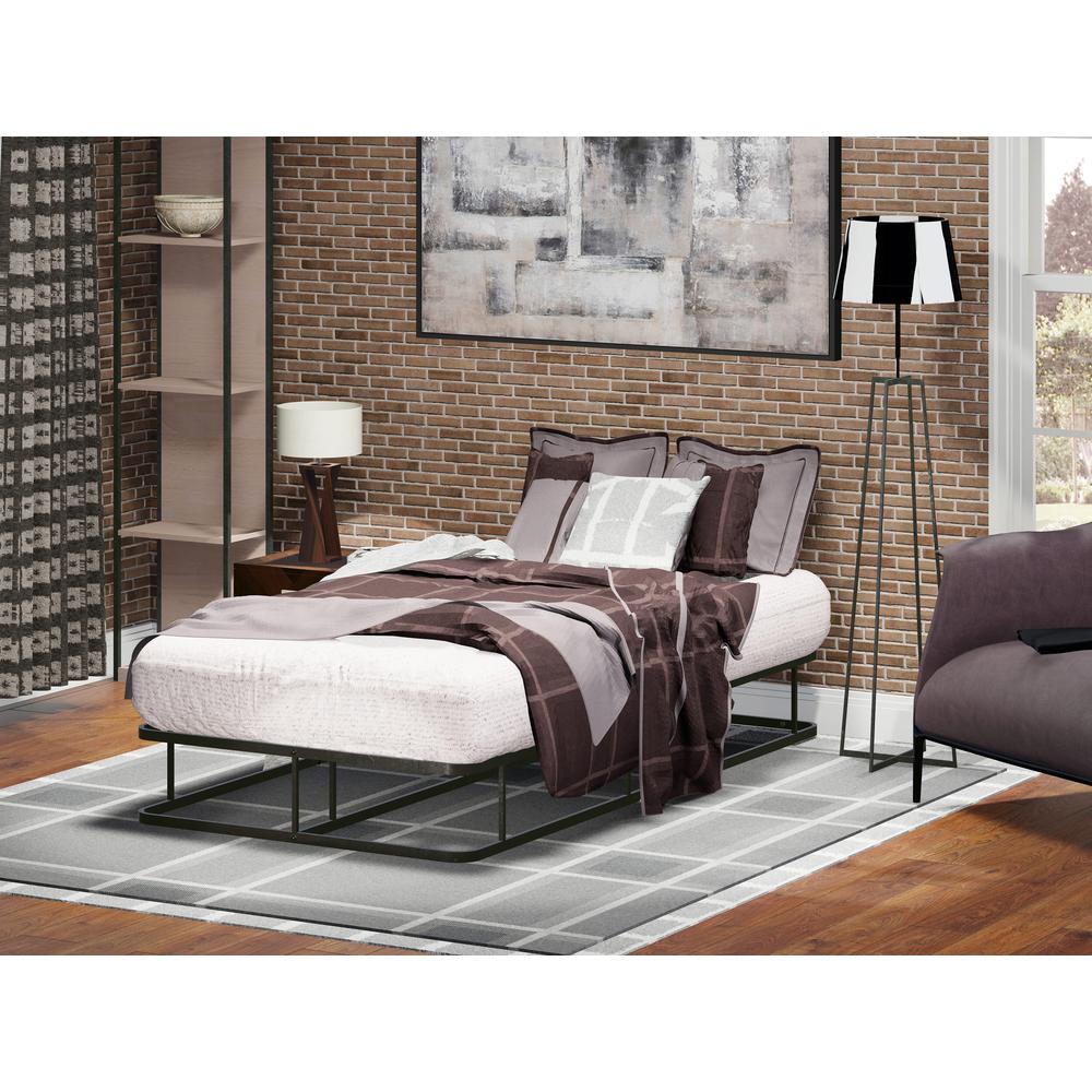 DHTBBLK Dothan Twin Size Bed Frame with Luxurious Style Headboard and Footboard - High Quality Metal Frame in Powder Coating Black. Picture 6