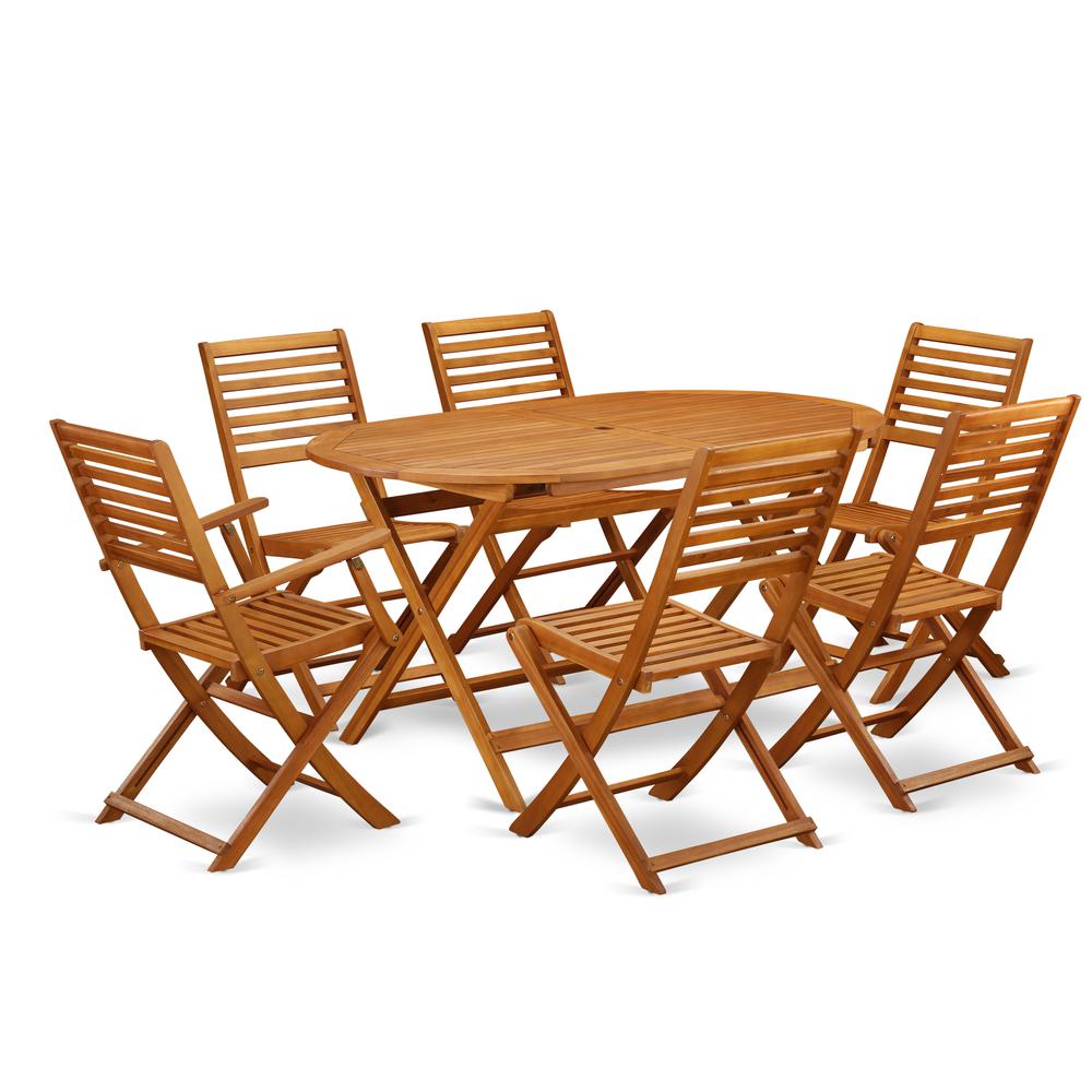 Wooden Patio Set Natural Oil, DIBS72CANA. Picture 1