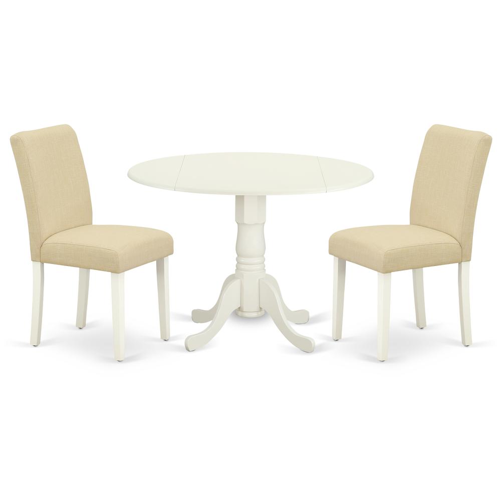 Dining Room Set Linen White, DLAB3-LWH-02. Picture 1