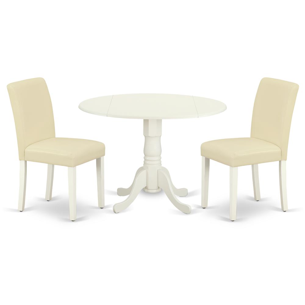 Dining Room Set Linen White, DLAB3-LWH-64. Picture 1