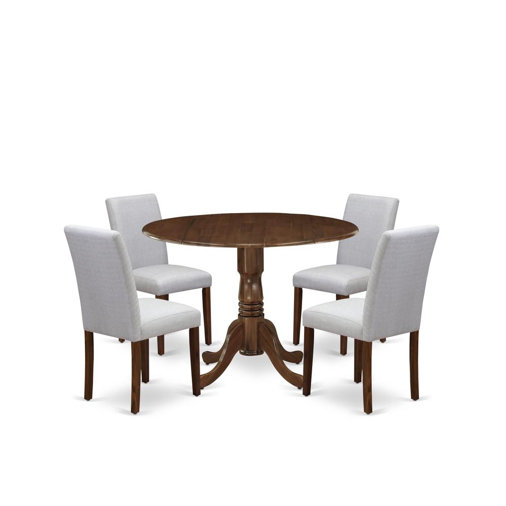 5 Pc Dining Set Contains a Round Dining Table and 4 Upholstered Chairs. Picture 6