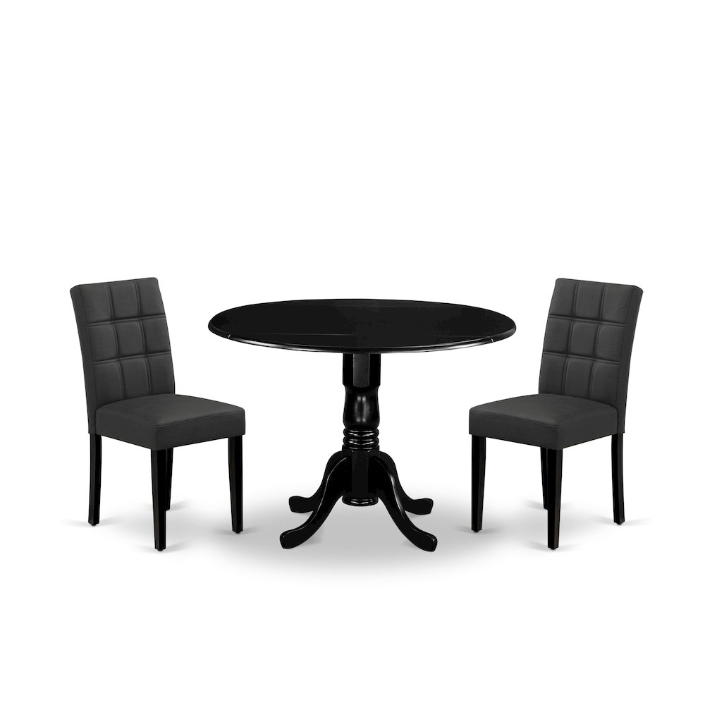 3 Piece Dining Table Set contain A Wood Table. Picture 1