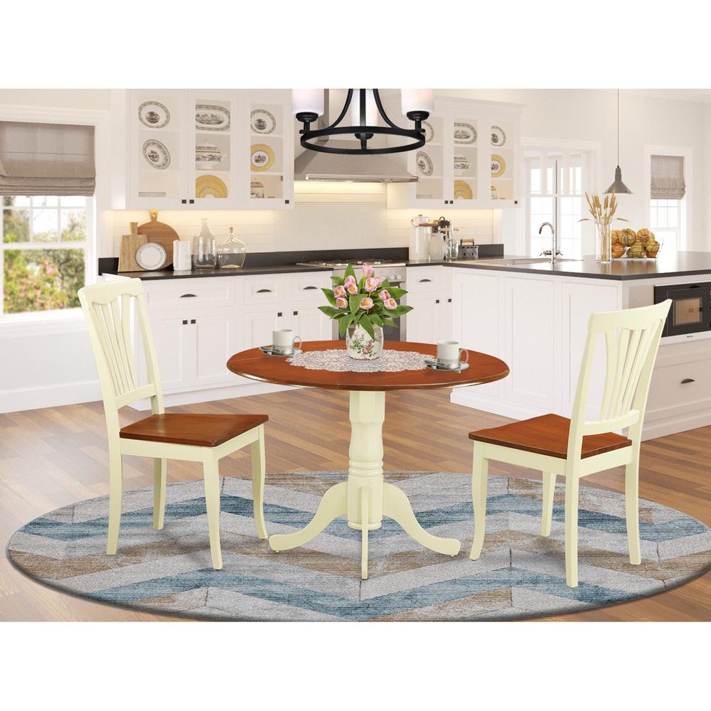 3  PC  round  Table  set-Dining  Table  and  2  Kitchen  Chairs. Picture 1