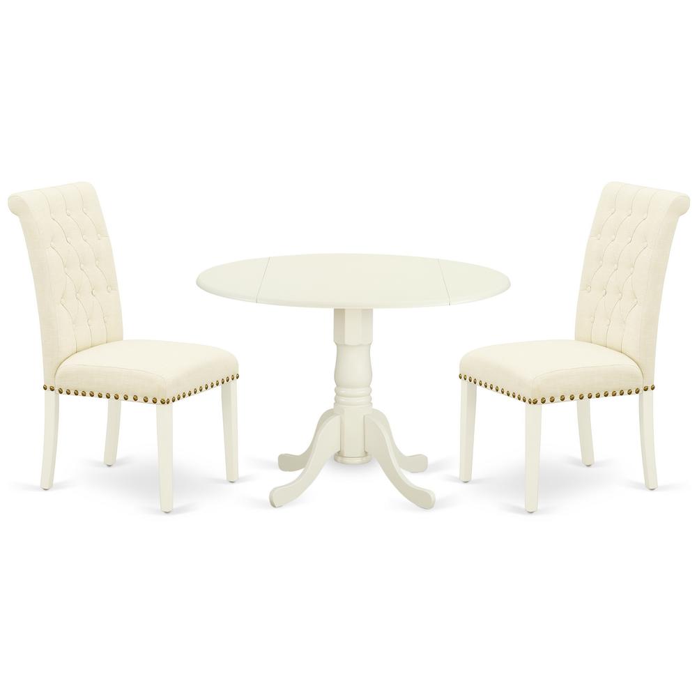 Dining Room Set Linen White, DLBR3-WHI-02. Picture 1