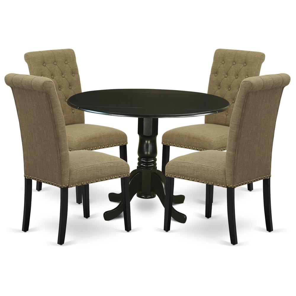 Dining Room Set Black, DLBR5-BLK-17. Picture 1