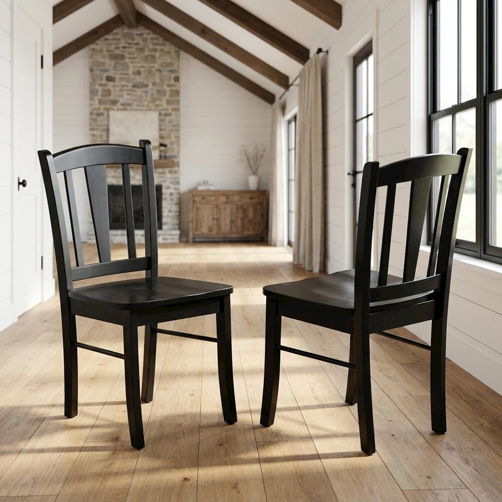 Dublin Wood Dining Chair with Solid Wood Seat for Dining Room, Set of 2. Picture 3