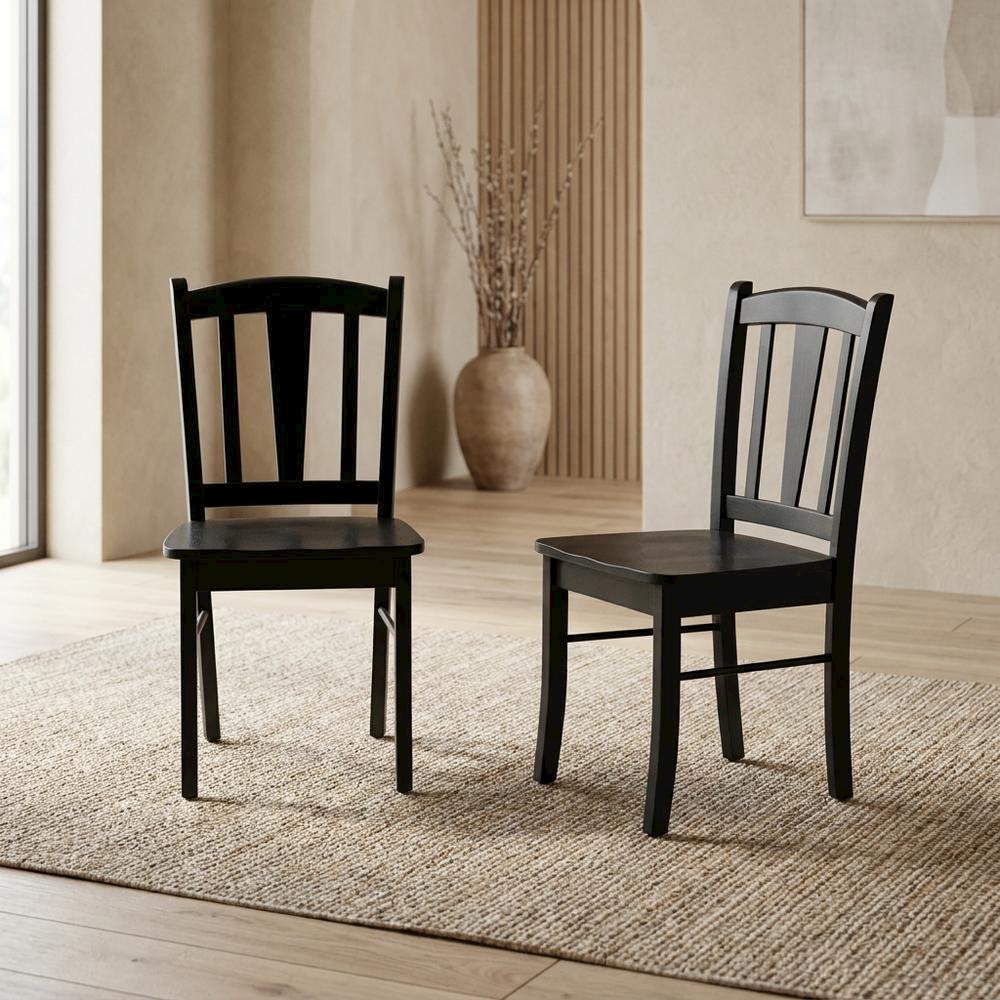 Dublin Wood Dining Chair with Solid Wood Seat for Dining Room, Set of 2. Picture 4