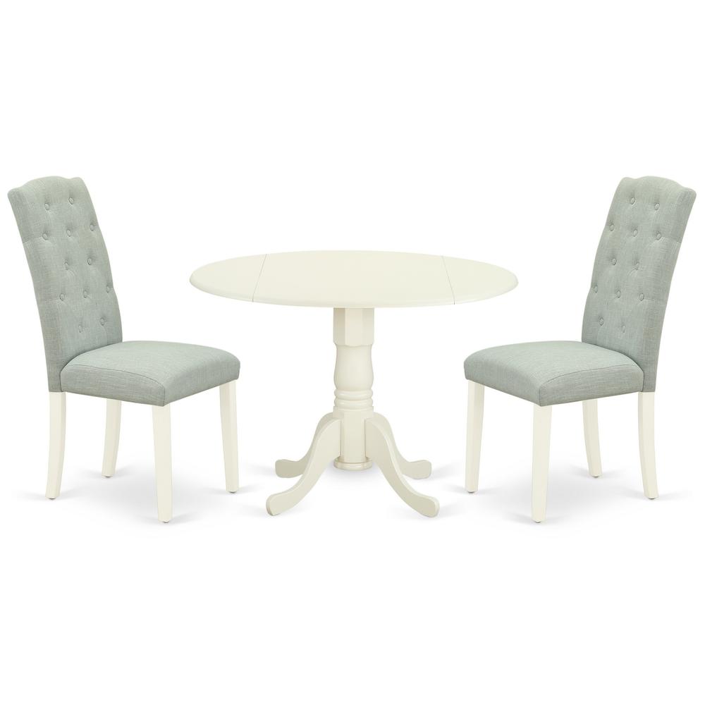 Dining Room Set Linen White, DLCE3-WHI-15. Picture 1