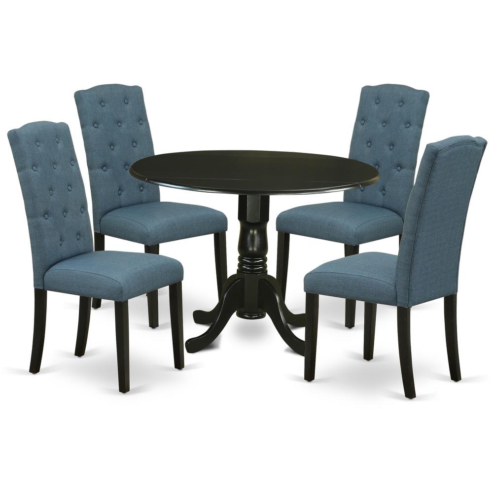 Dining Room Set Black, DLCE5-BLK-21. Picture 1