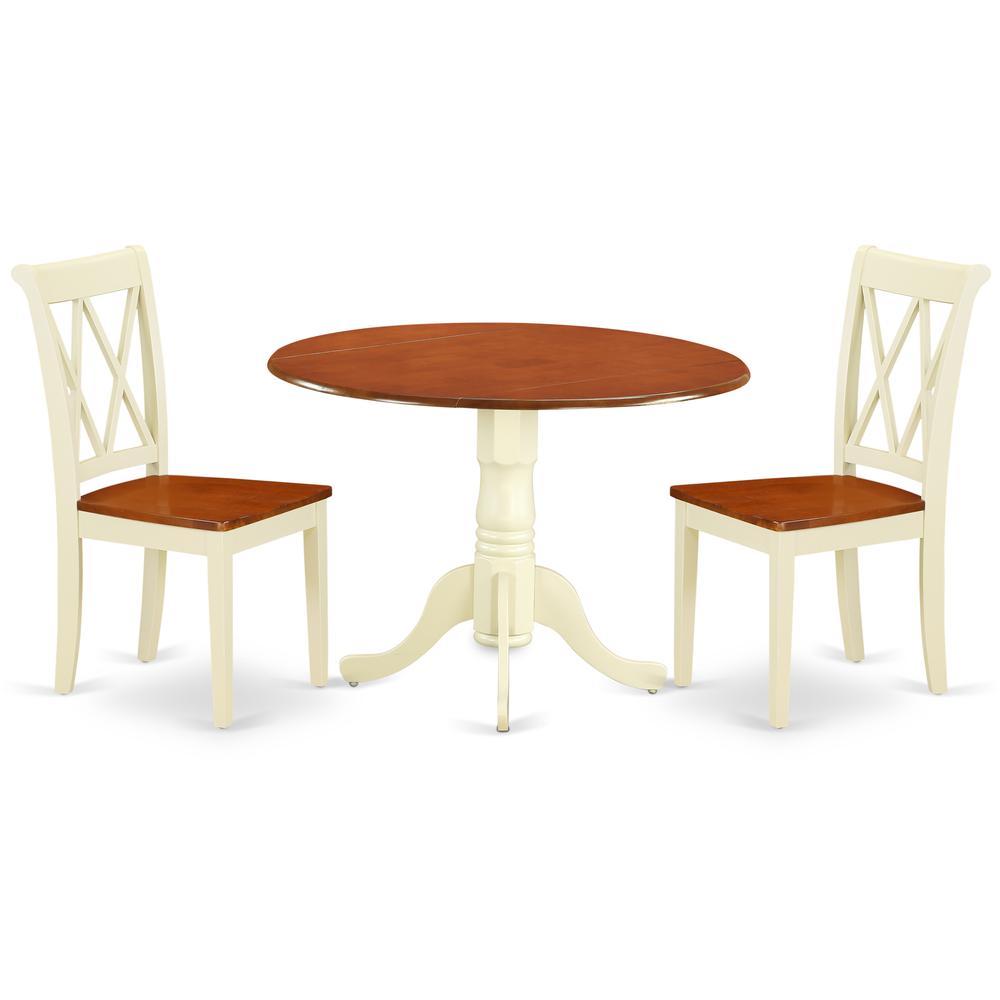 Dining Room Set Buttermilk & Cherry, DLCL3-BMK-W. Picture 1